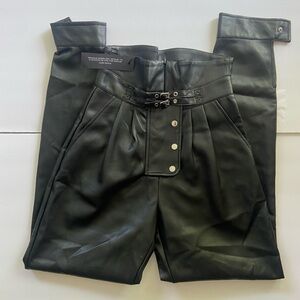 Maniere De Voir Black Leather Pants